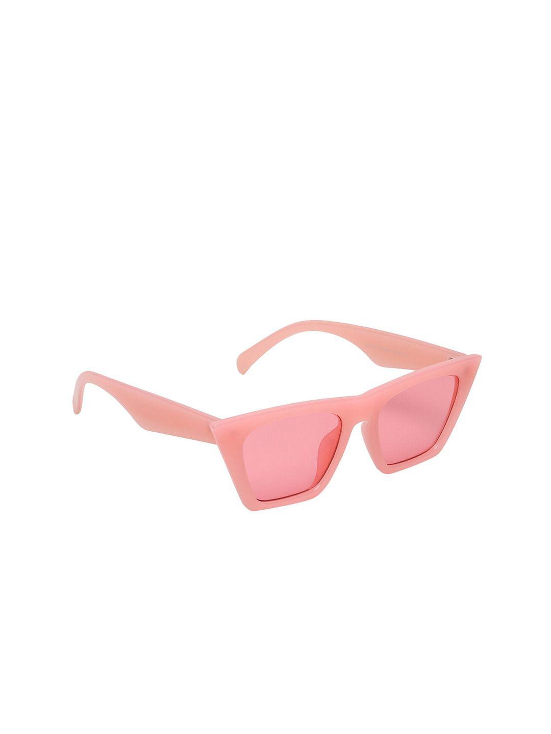 scaglia unisex pink lens & pink cateye sunglasses with uv protected lens