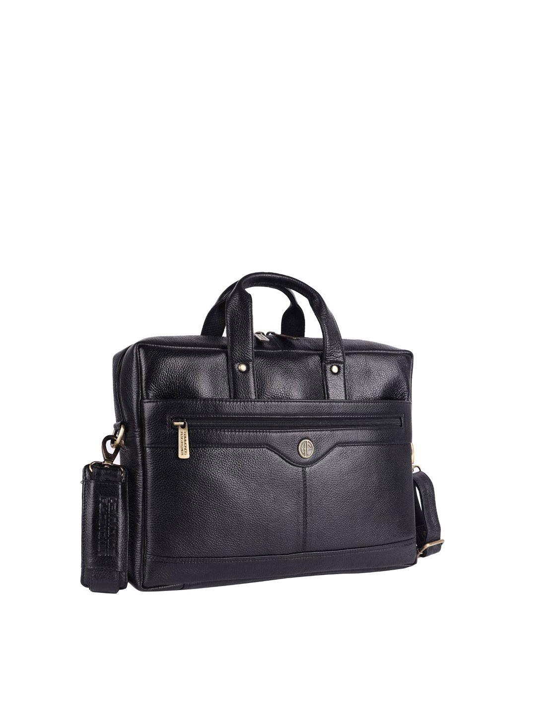 hammonds flycatcher men black leather laptop bag