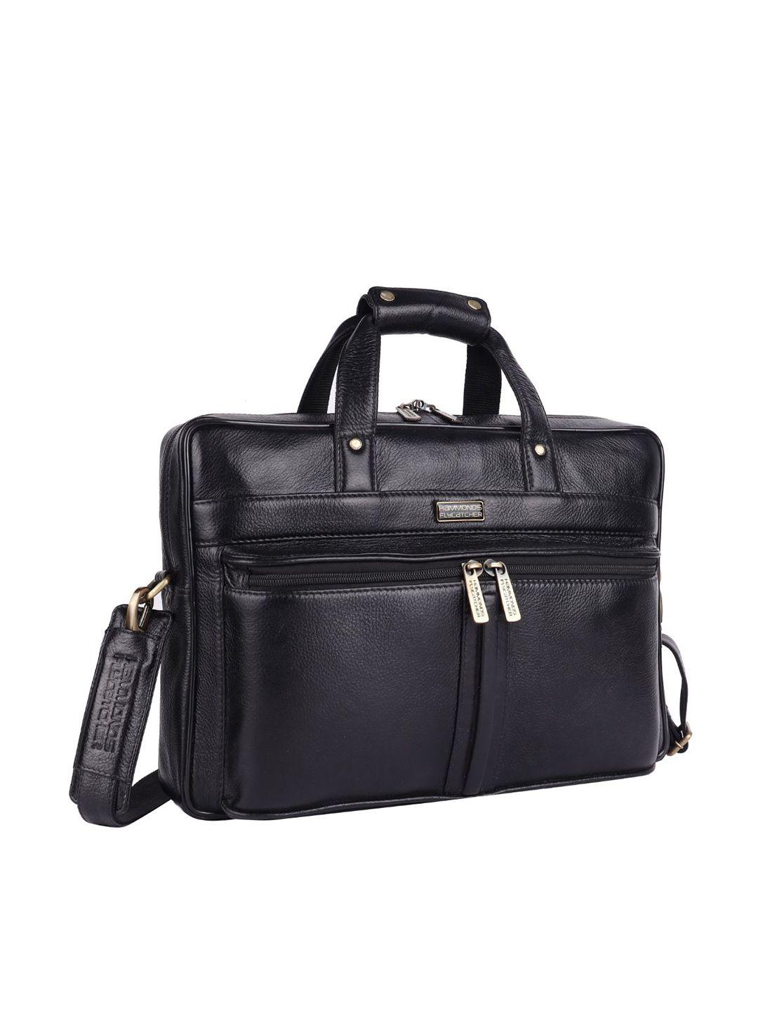 hammonds flycatcher men black leather laptop bag