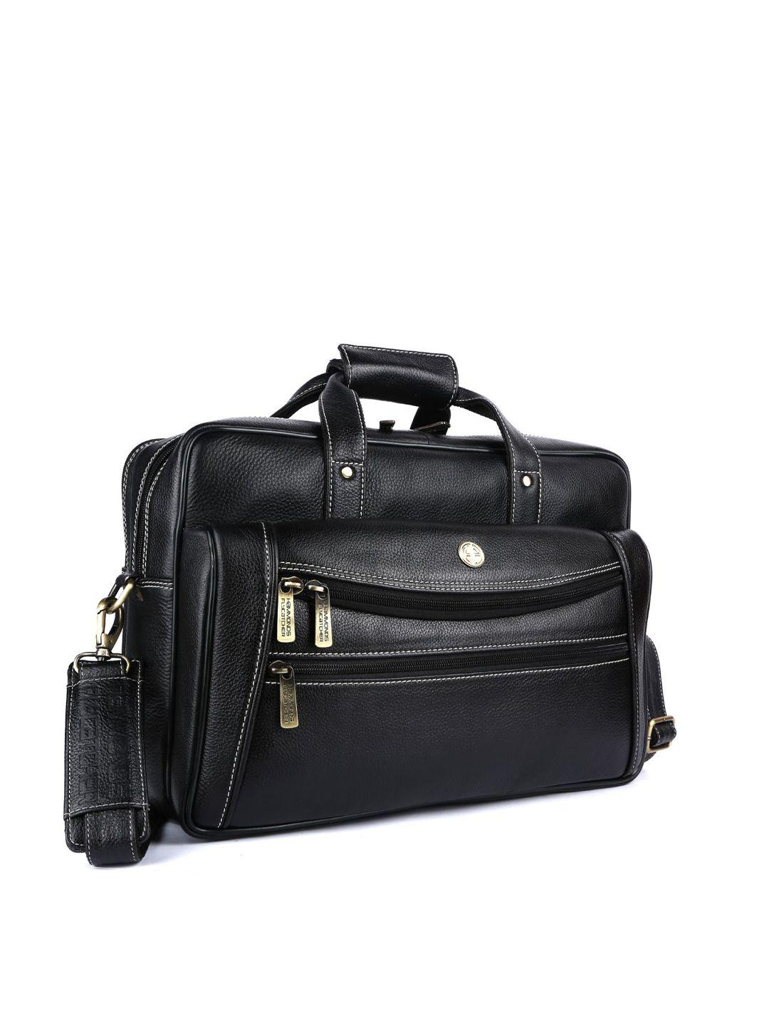 hammonds flycatcher men black leather laptop bag