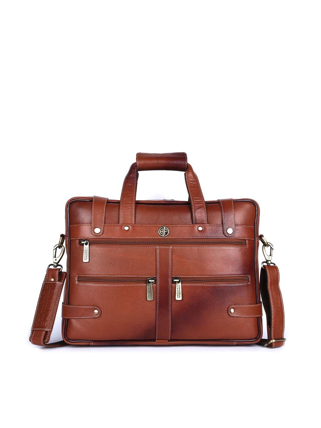 hammonds flycatcher men tan leather laptop bag