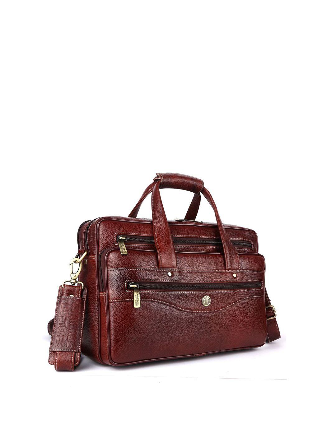 hammonds flycatcher men brown leather laptop bag