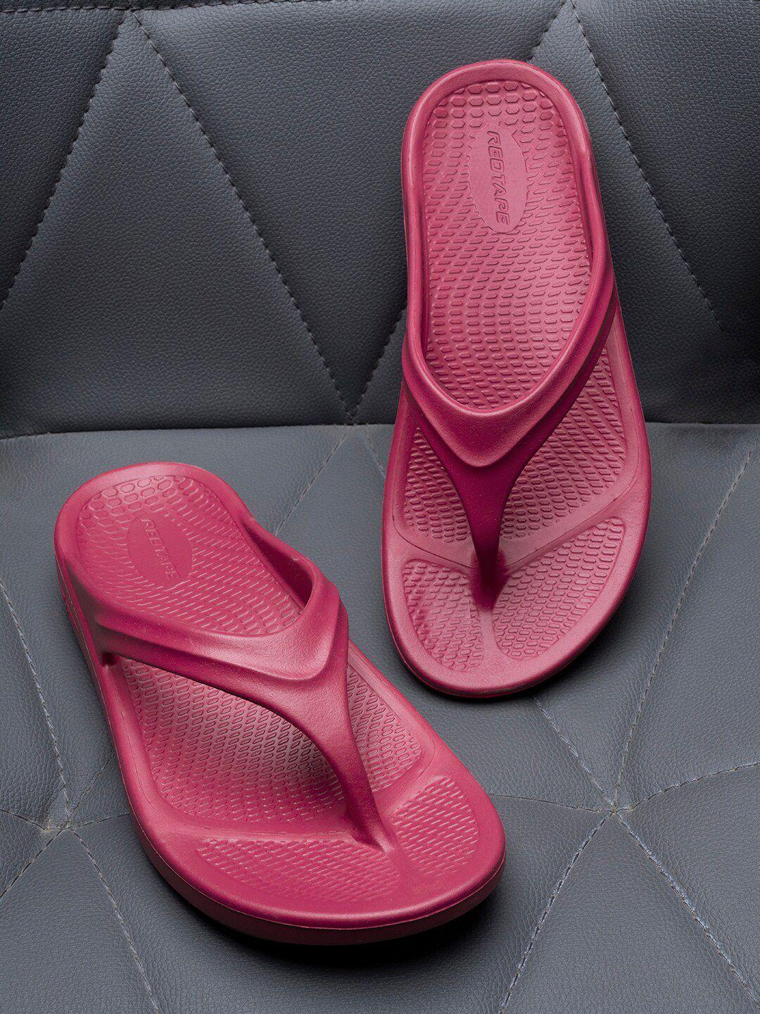 red tape women magenta rubber thong flip-flops