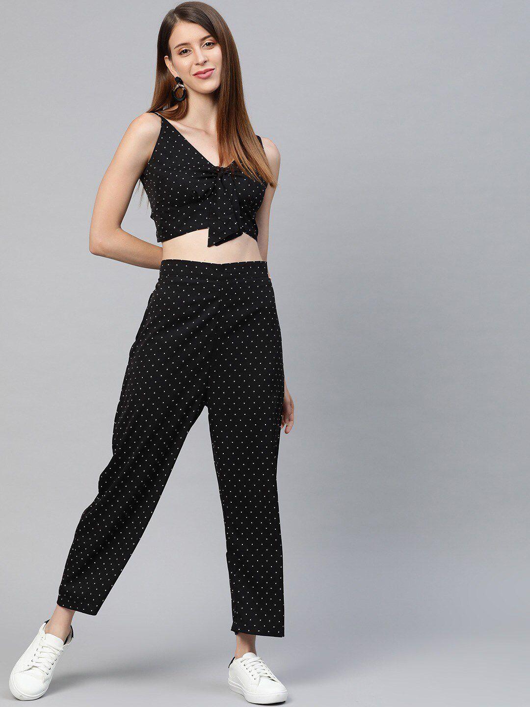 sirikit women black printed simplicity co-ords