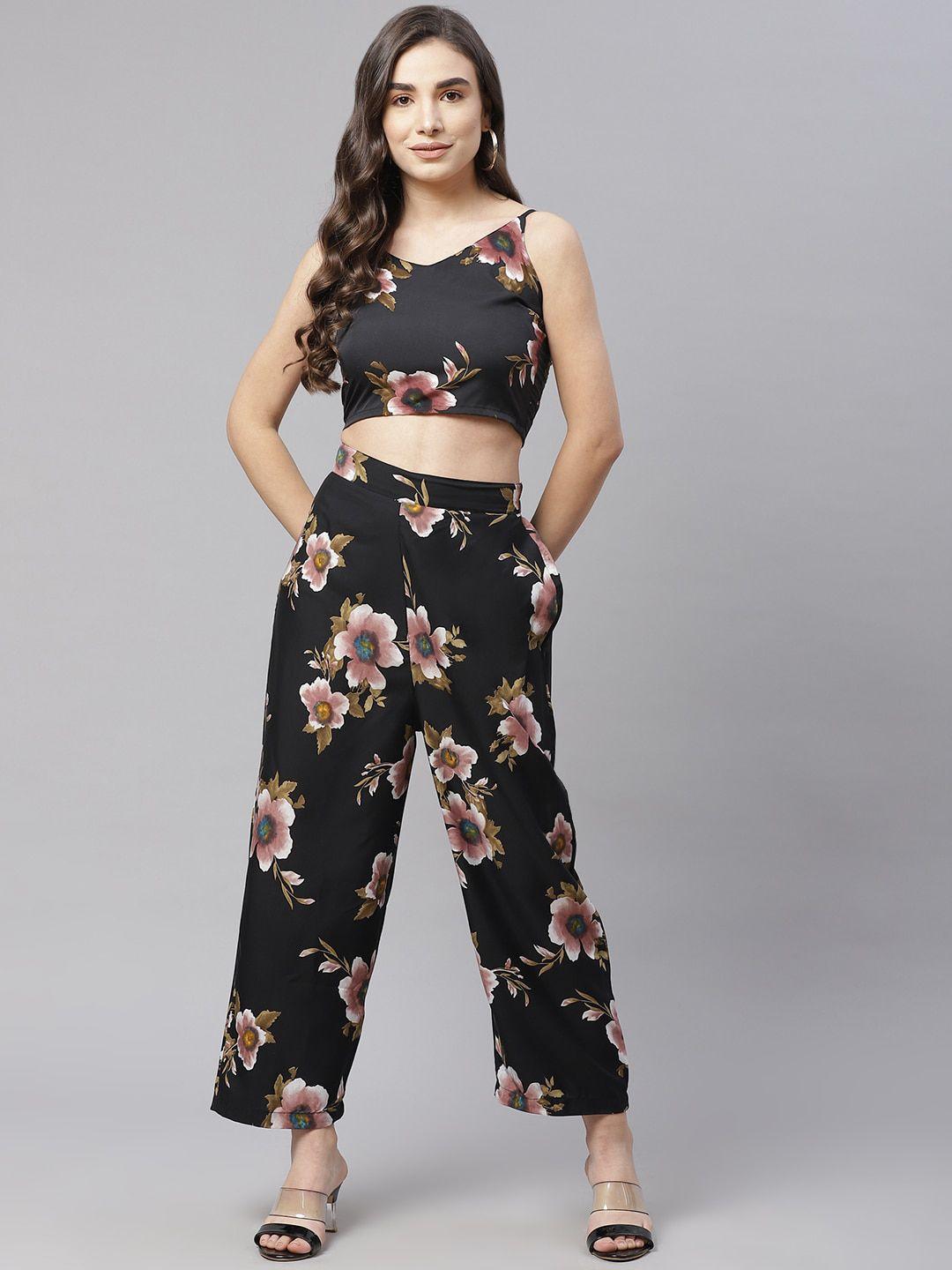 sirikit women black & white printed co-ords set