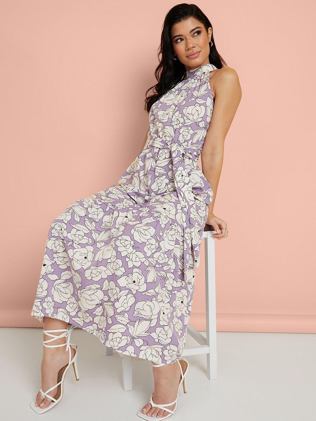 styli lavender floral maxi dress