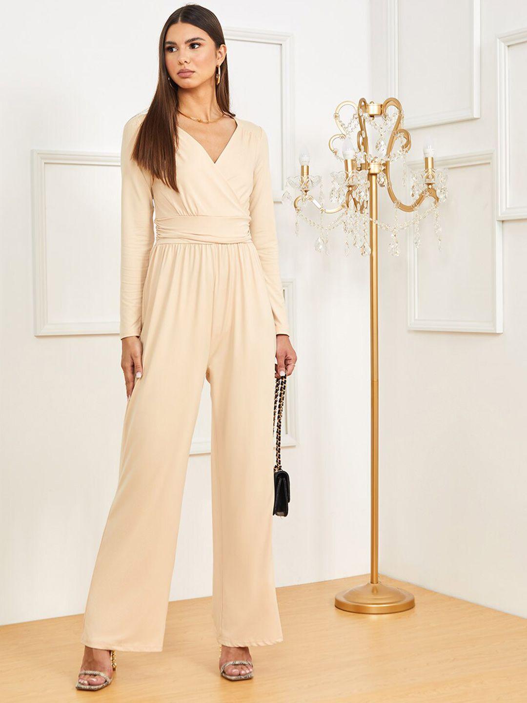 styli beige basic jumpsuit