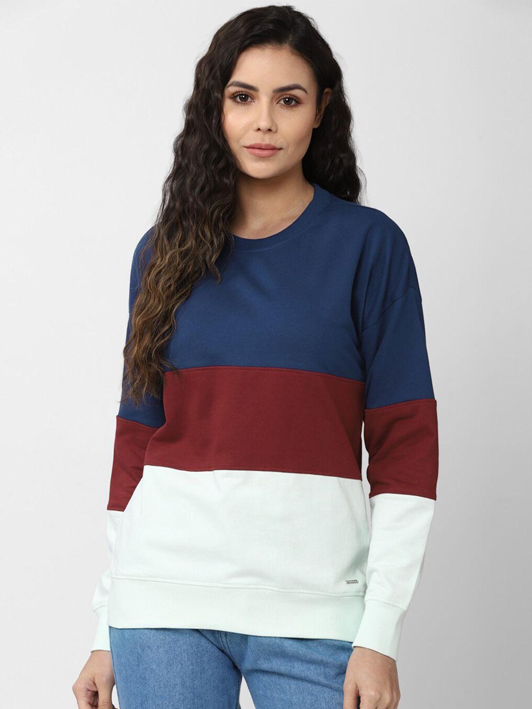 van heusen woman women multicoloured colourblocked sweatshirt