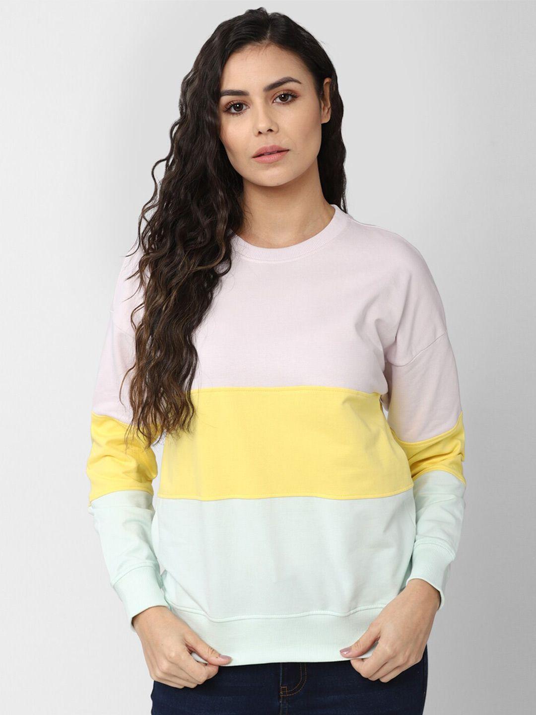 van heusen woman women multicoloured colourblocked sweatshirt