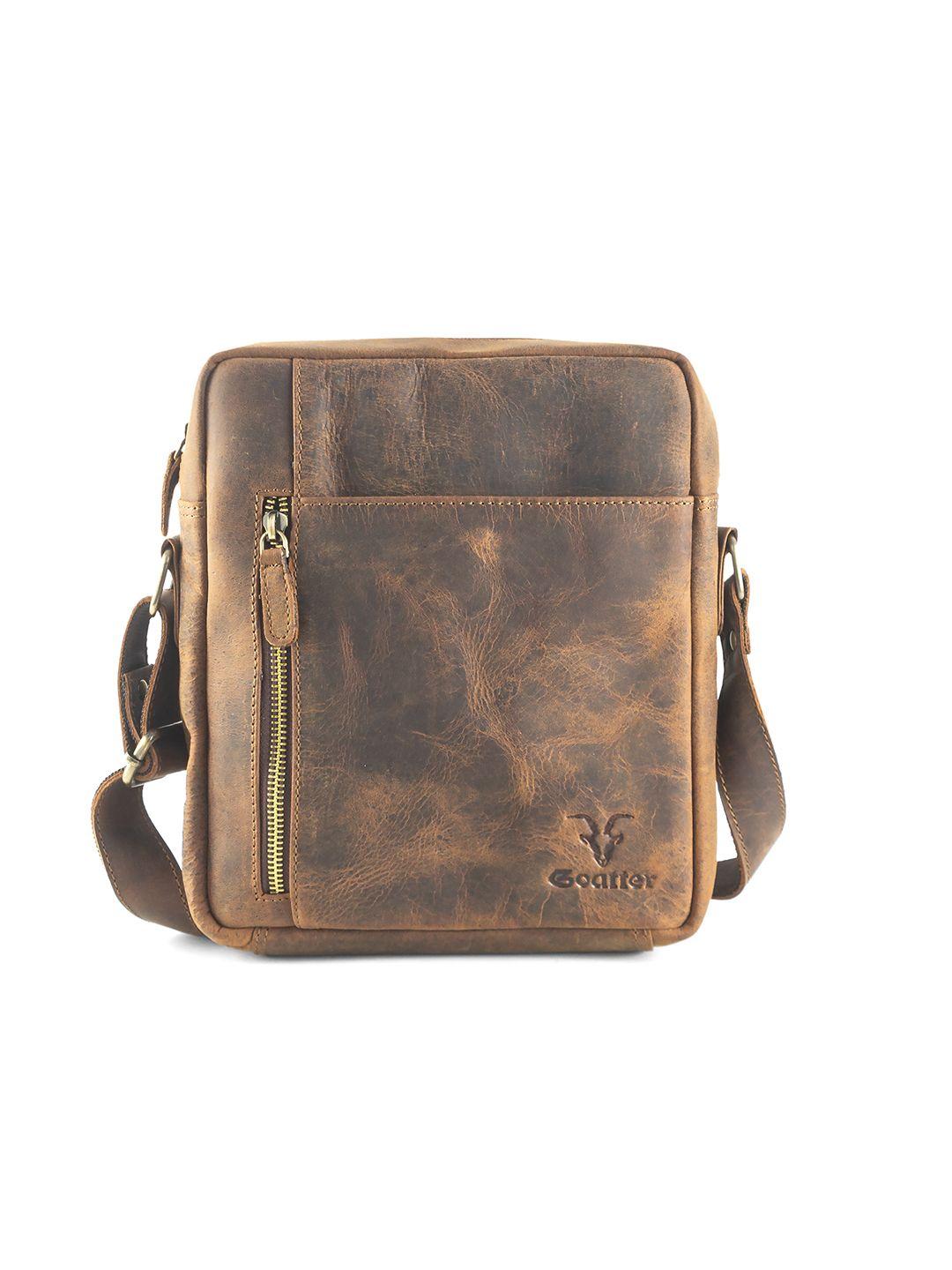 goatter unisex coffee brown messenger bag