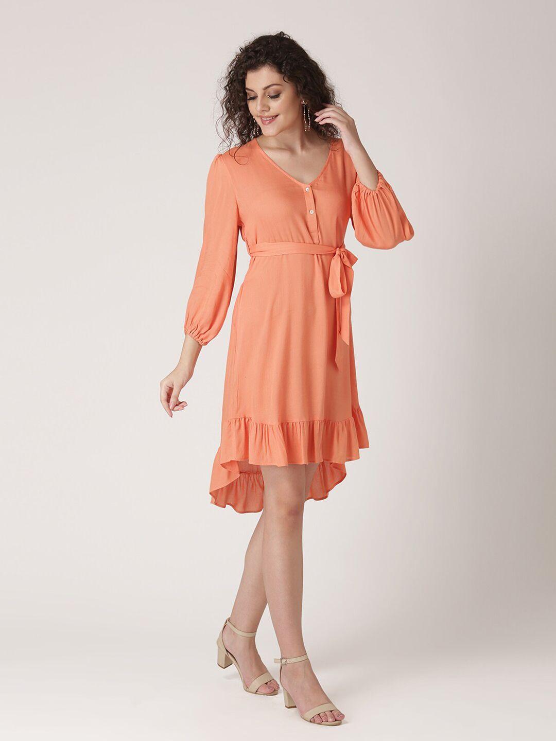 dressberry orange & bellini a-line dress