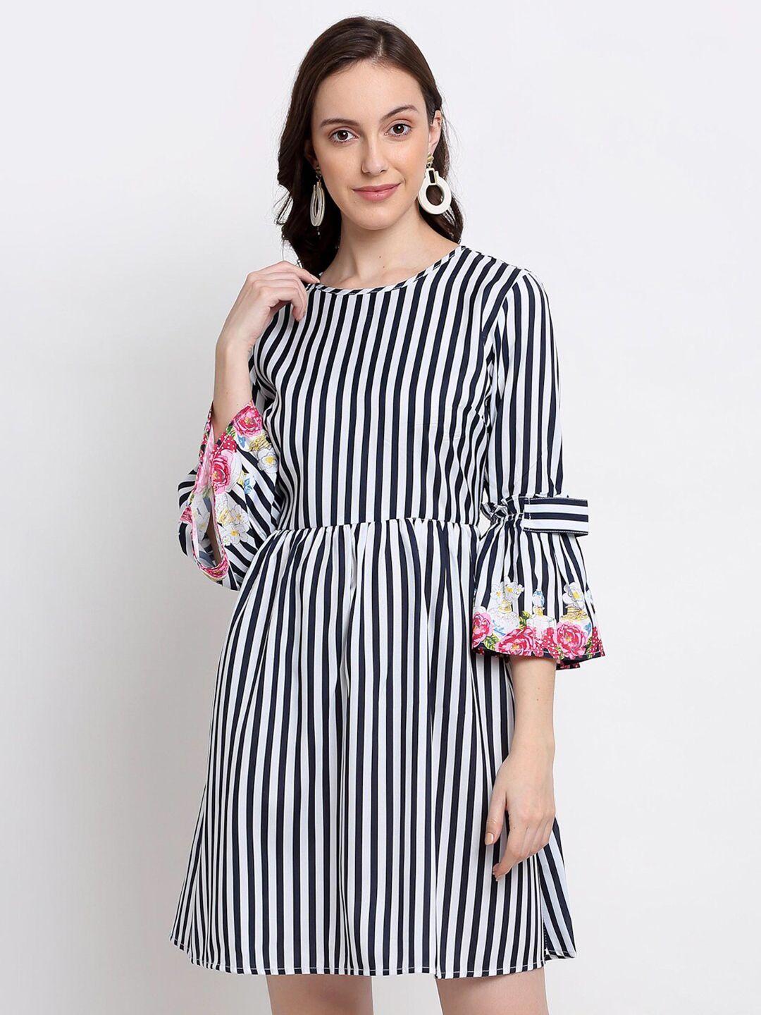 dressberry white & pale purple striped dress