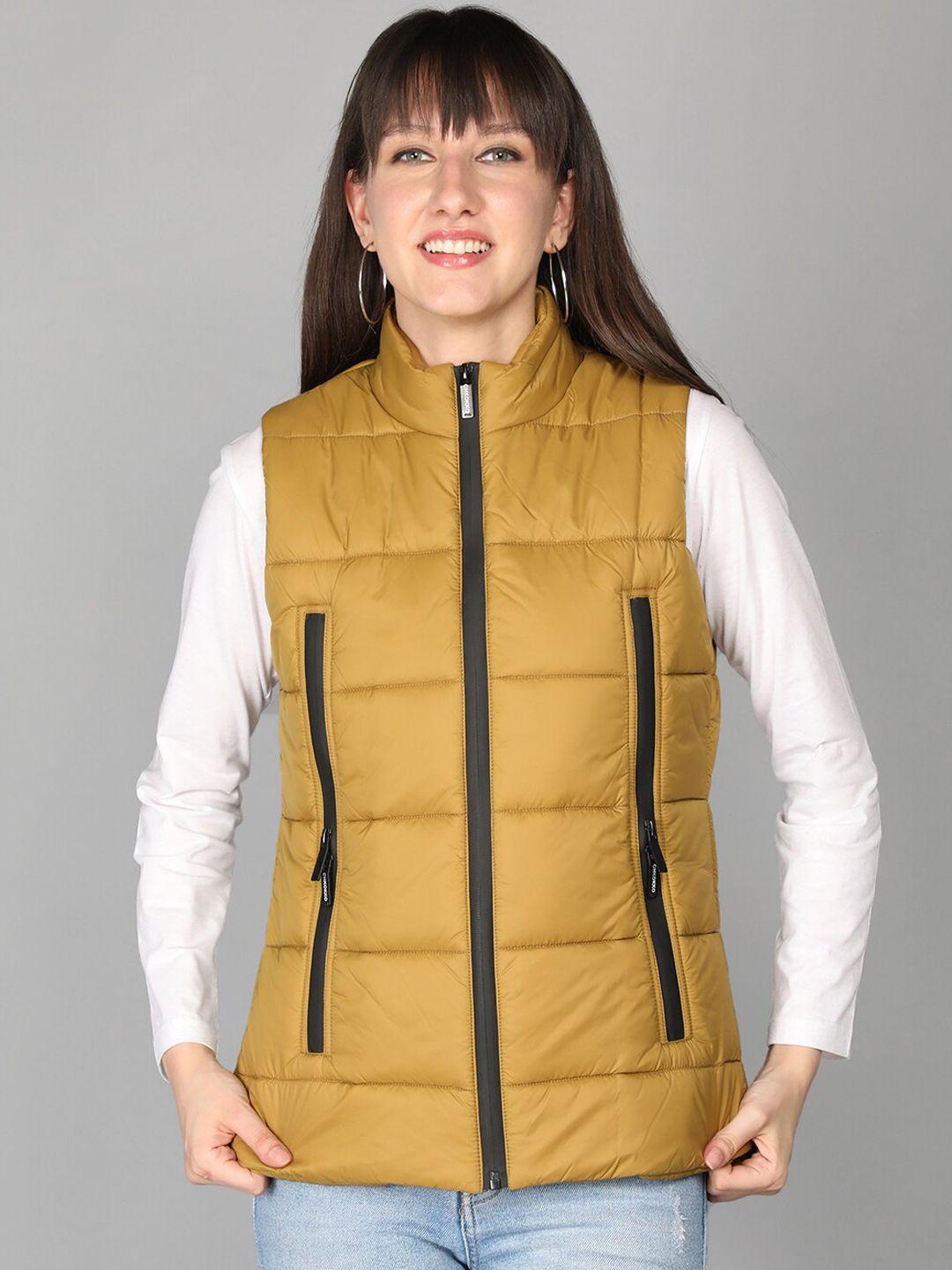 chkokko women mustard honey gold striped lightweight longline outdoor quilted jacket