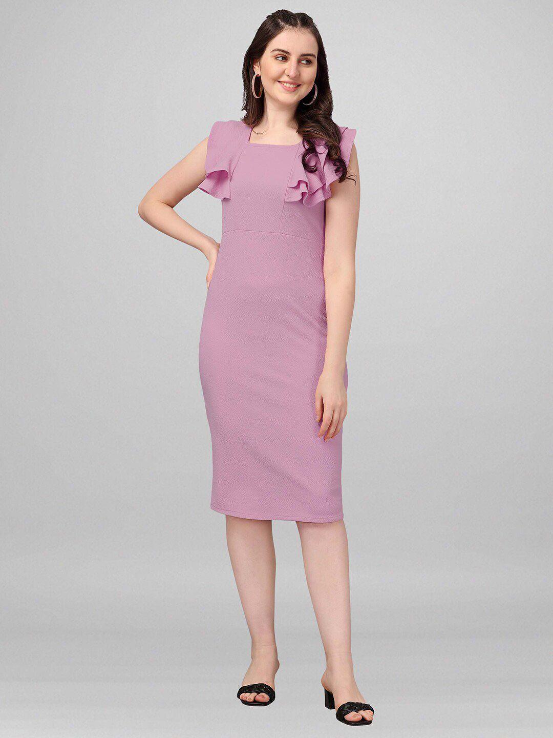 purvaja violet & keepsake lilac sheath dress