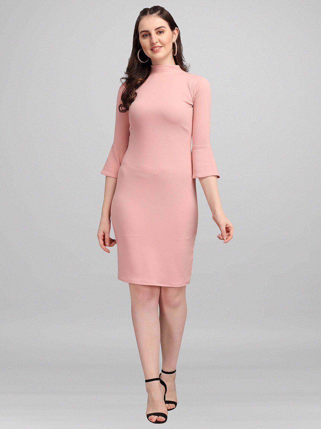 purvaja peach-coloured & powder pink sheath dress