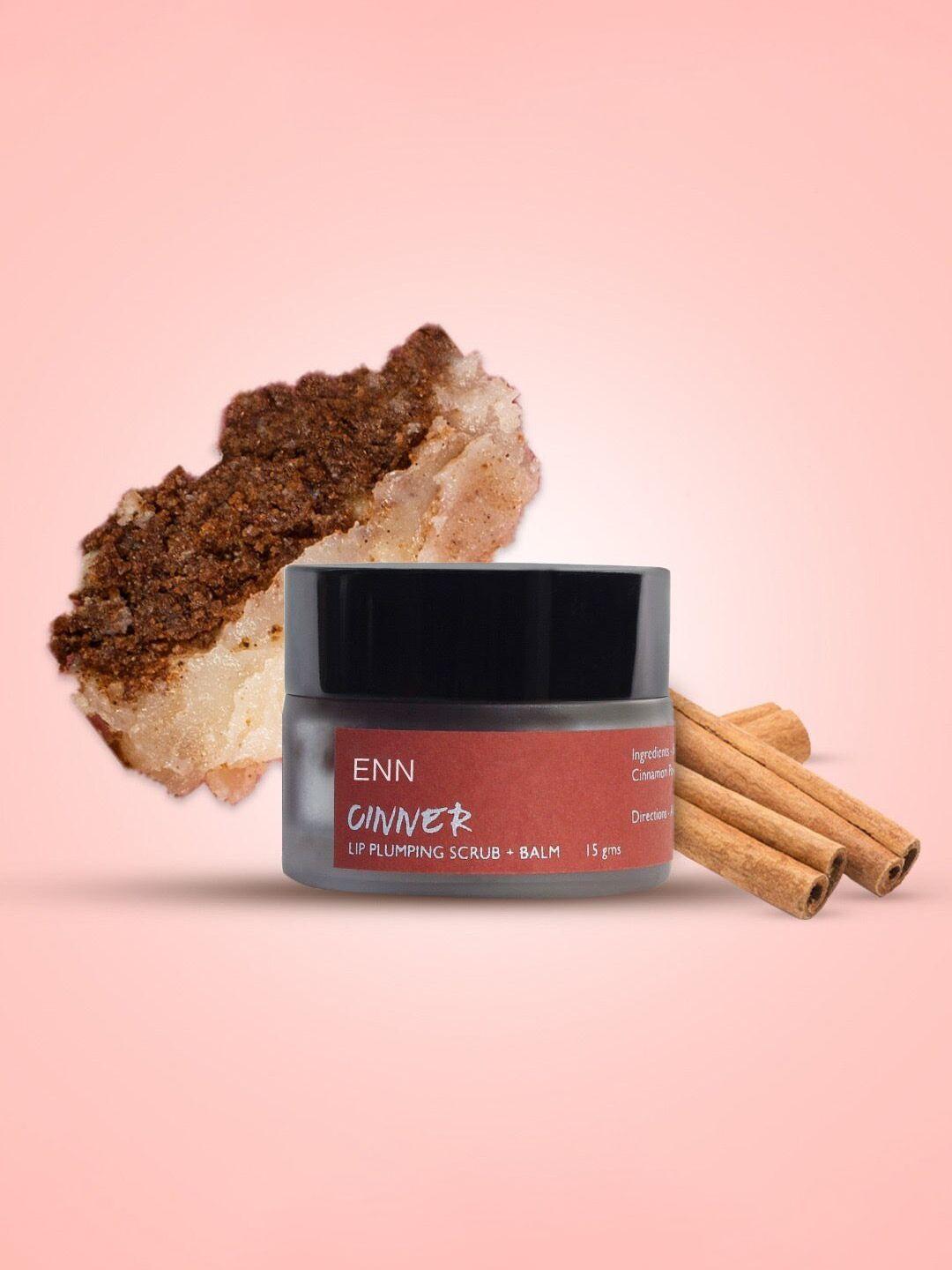 enn cinner lip plumping scrub + balm with cocoa & shea butter - 15 g