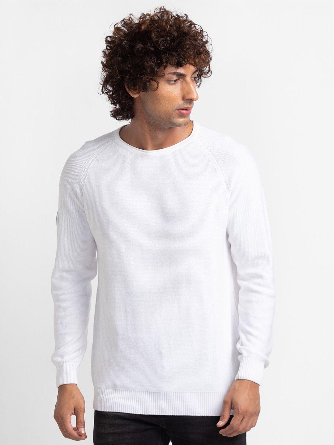 spykar men white pullover