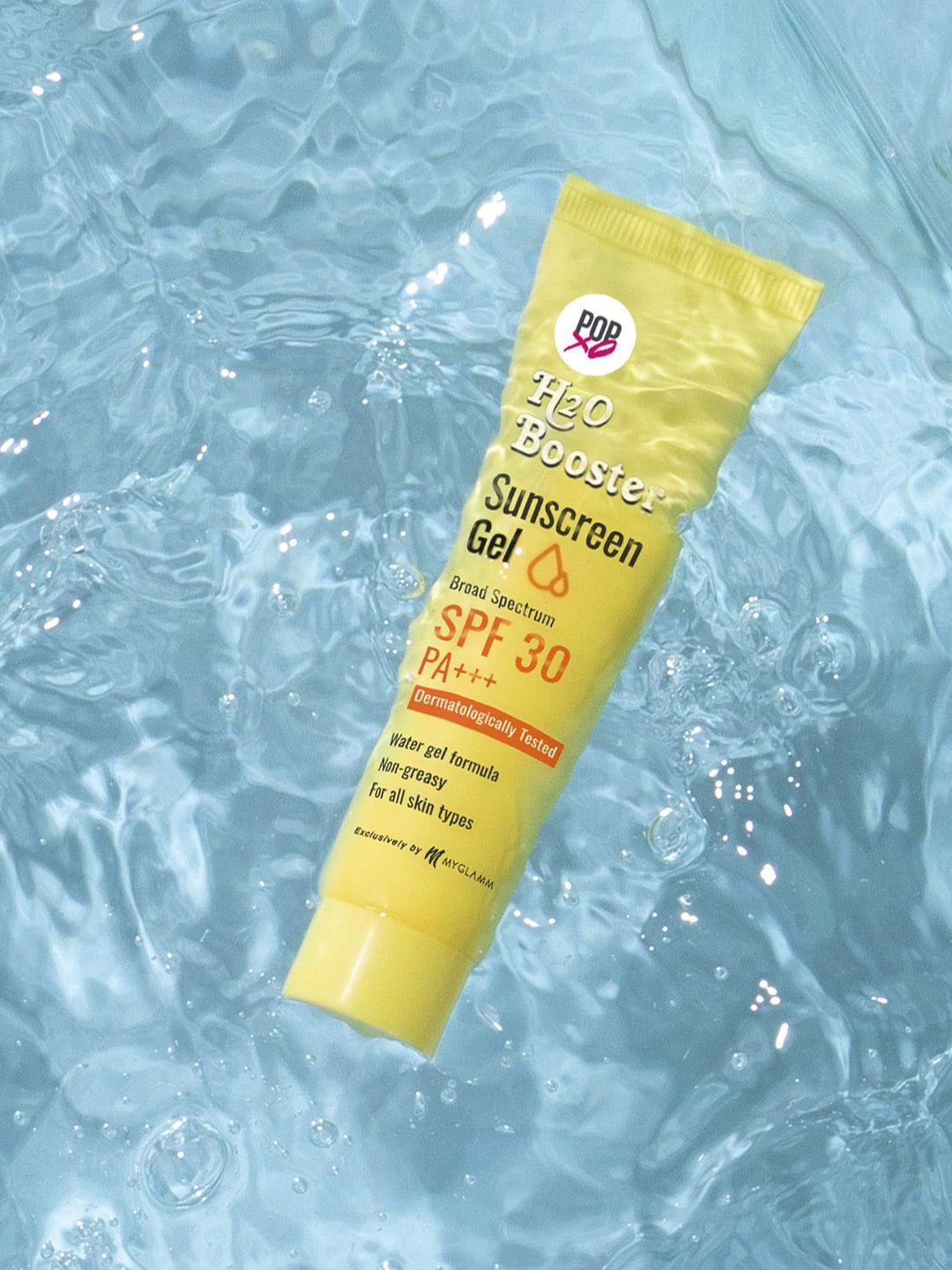 myglamm popxo h2o booster sunscreen gel spf 30-30gm