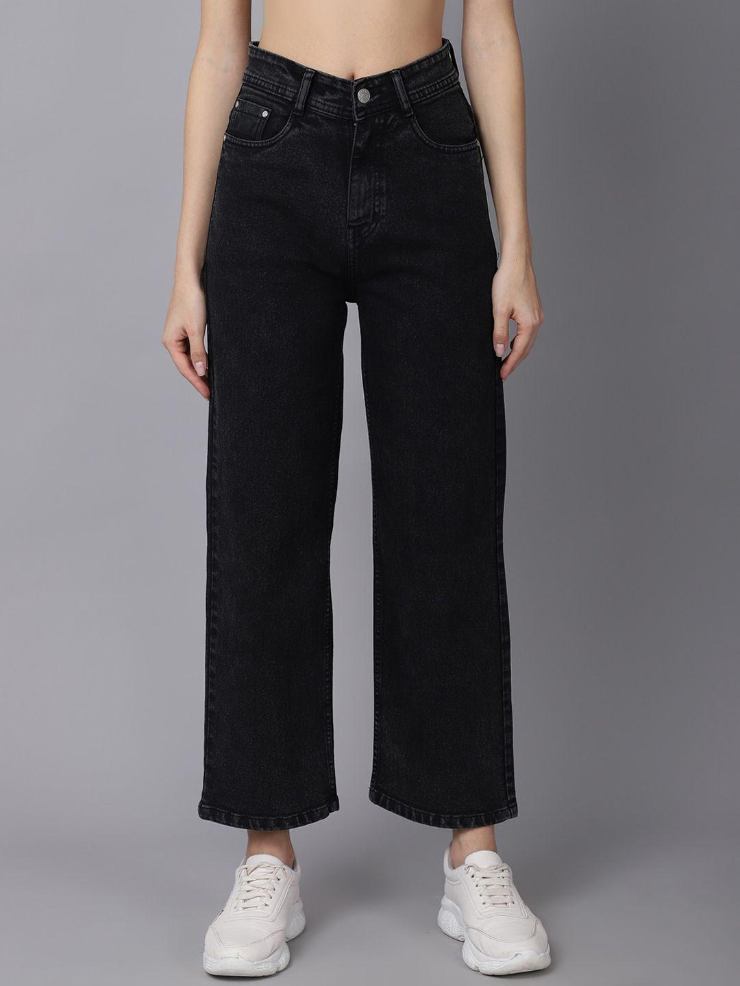 river of design jeans women charcoal wide leg high-rise jeans