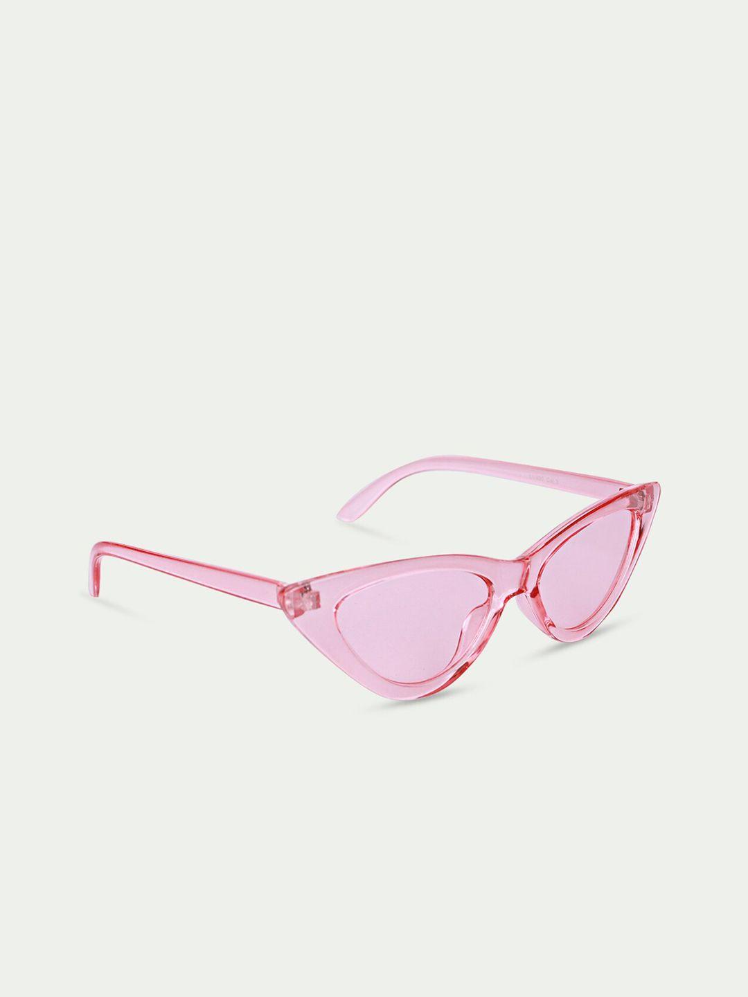 fuzoku women pink lens & pink cateye sunglasses with uv protected lens