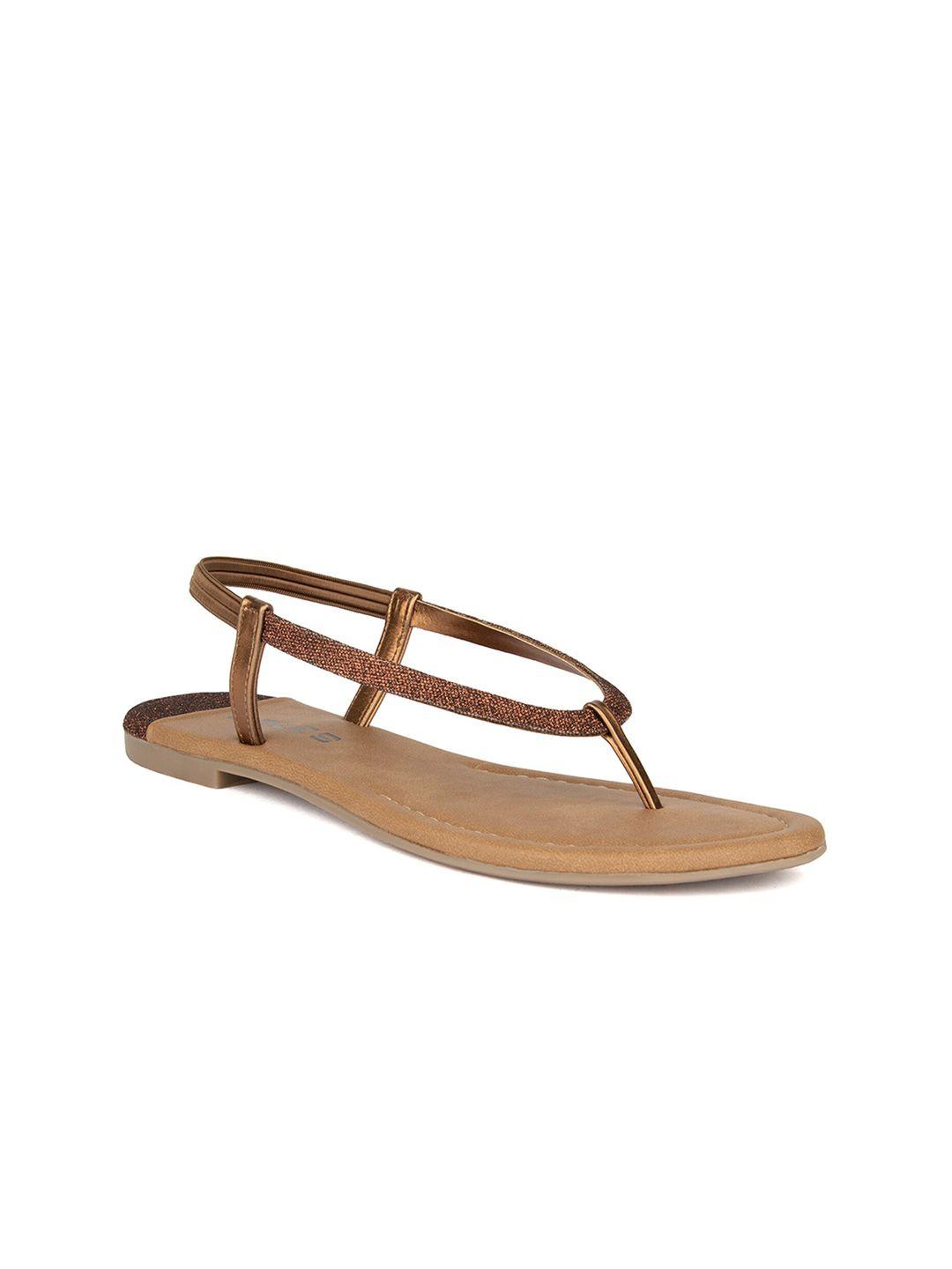 soles women bronze-toned t-strap flats