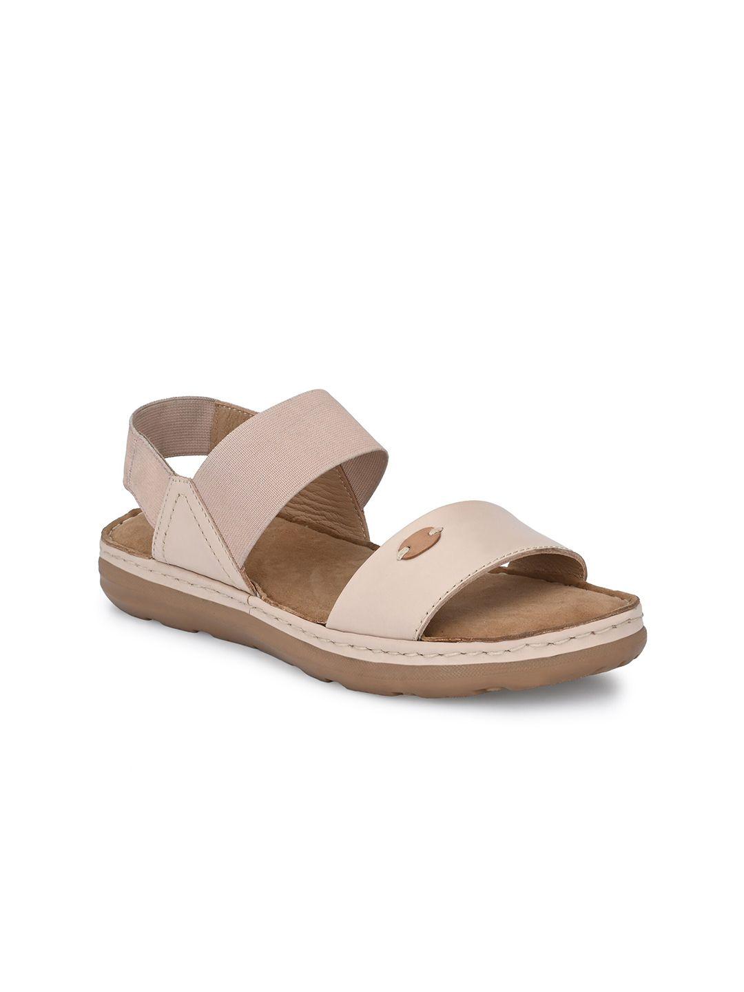 delize women pink & beige leather comfort sandals