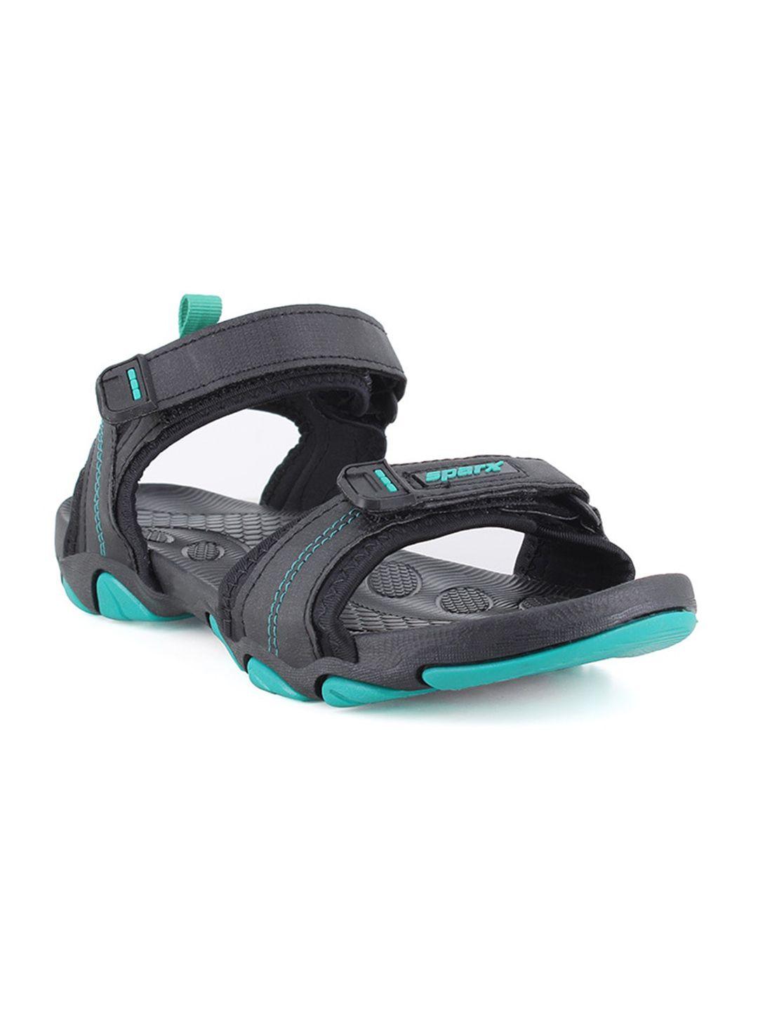 sparx women black * mint green solid sports sandals