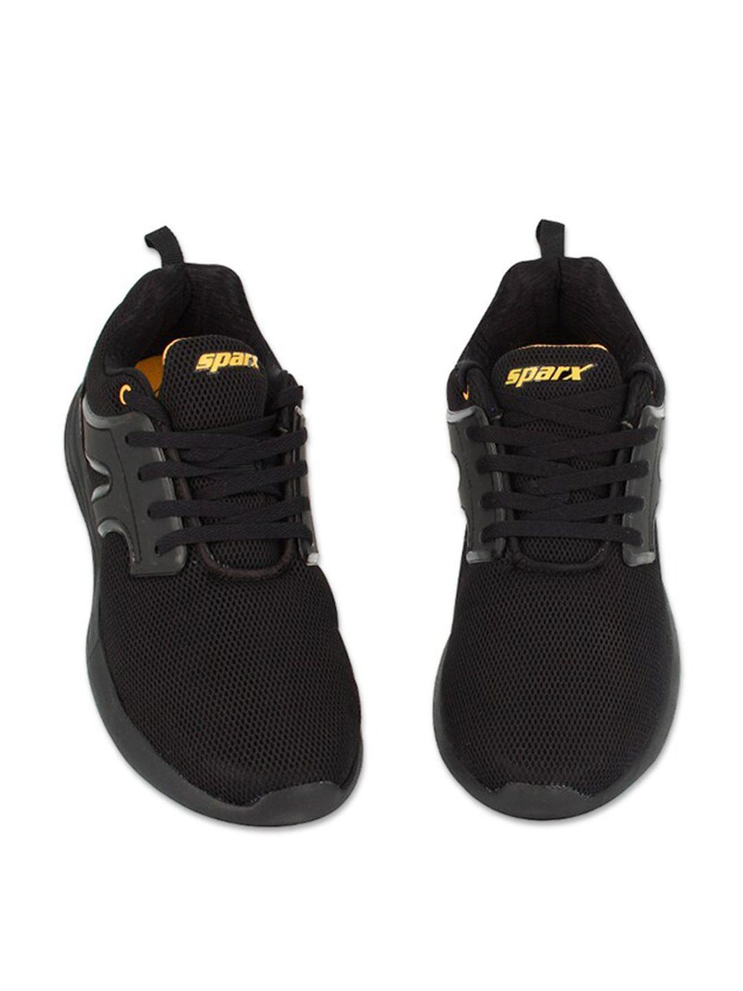 sparx men black textile running non-marking shoes