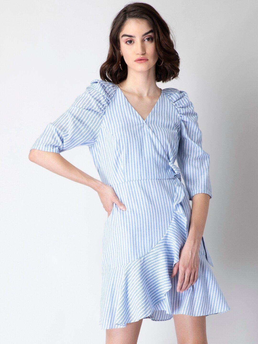 faballey blue striped dress