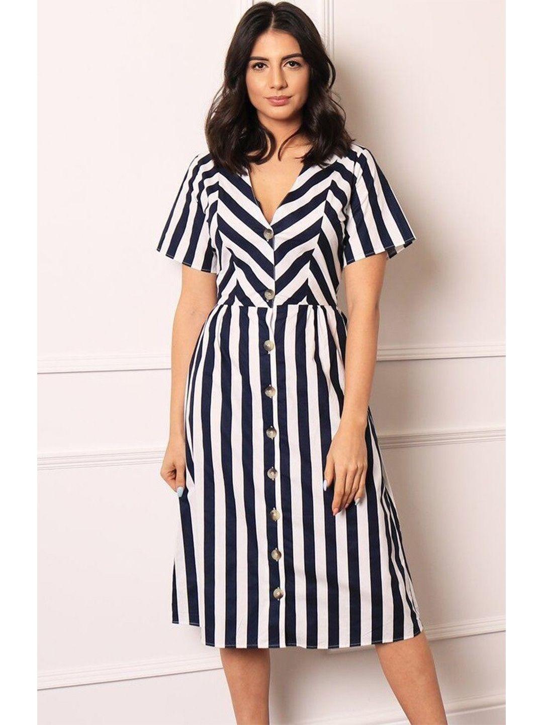 la aimee multicoloured striped a-line dress