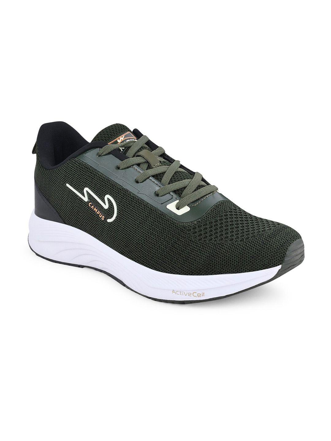 campus men green mesh running shoes