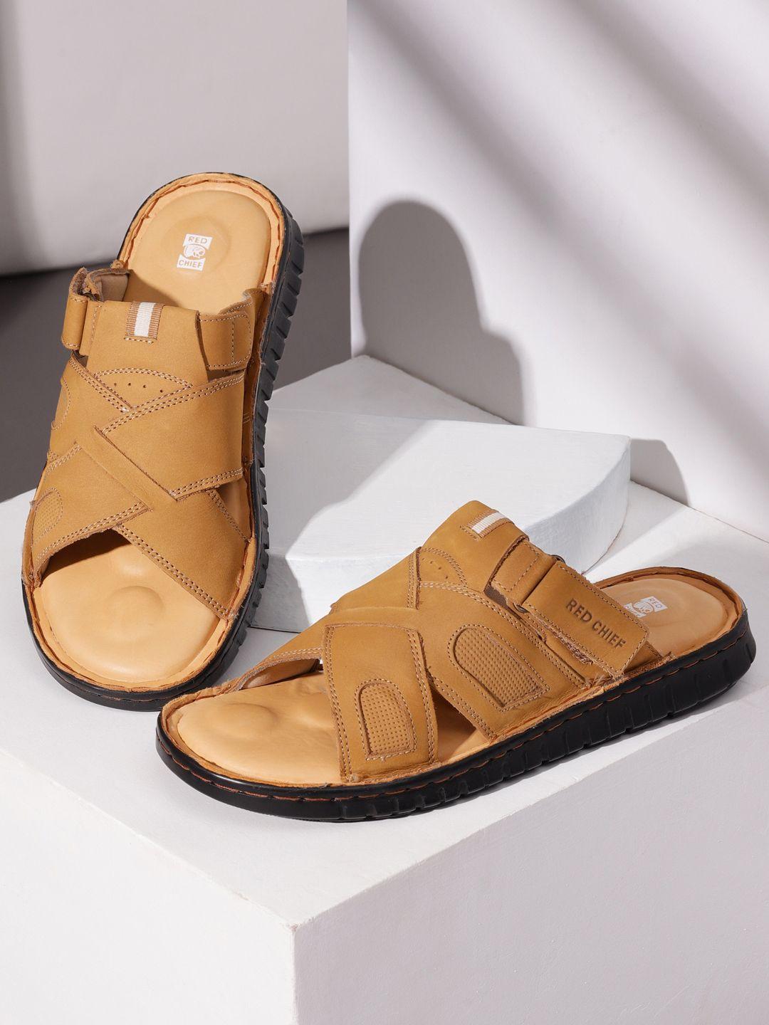 red chief men rust leather comfort sandals