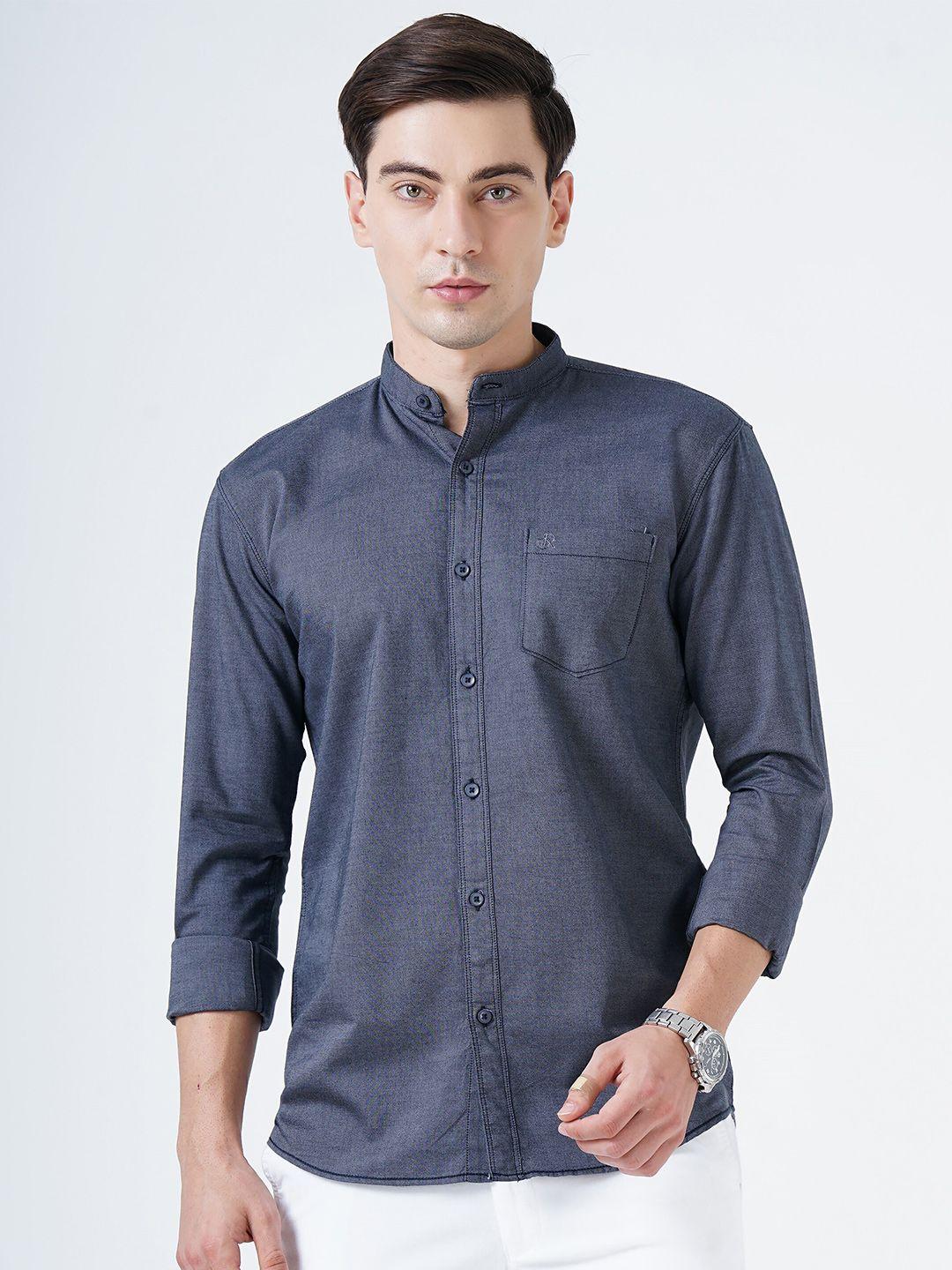 soratia men charcoal slim fit casual shirt