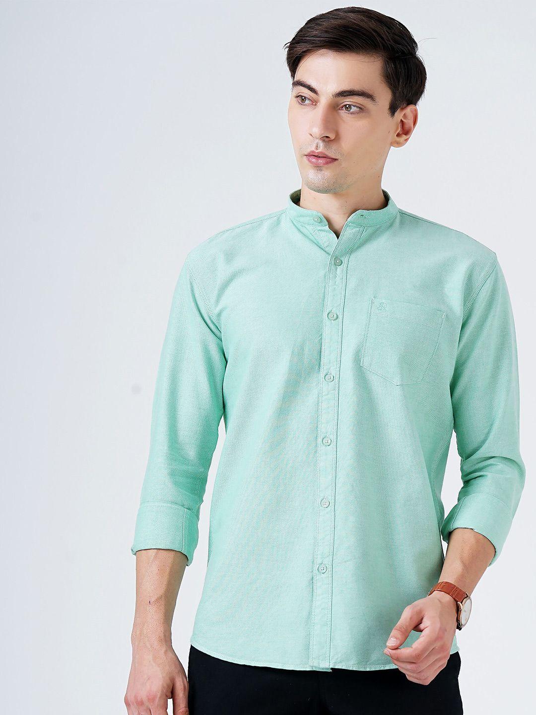 soratia men green slim fit casual shirt