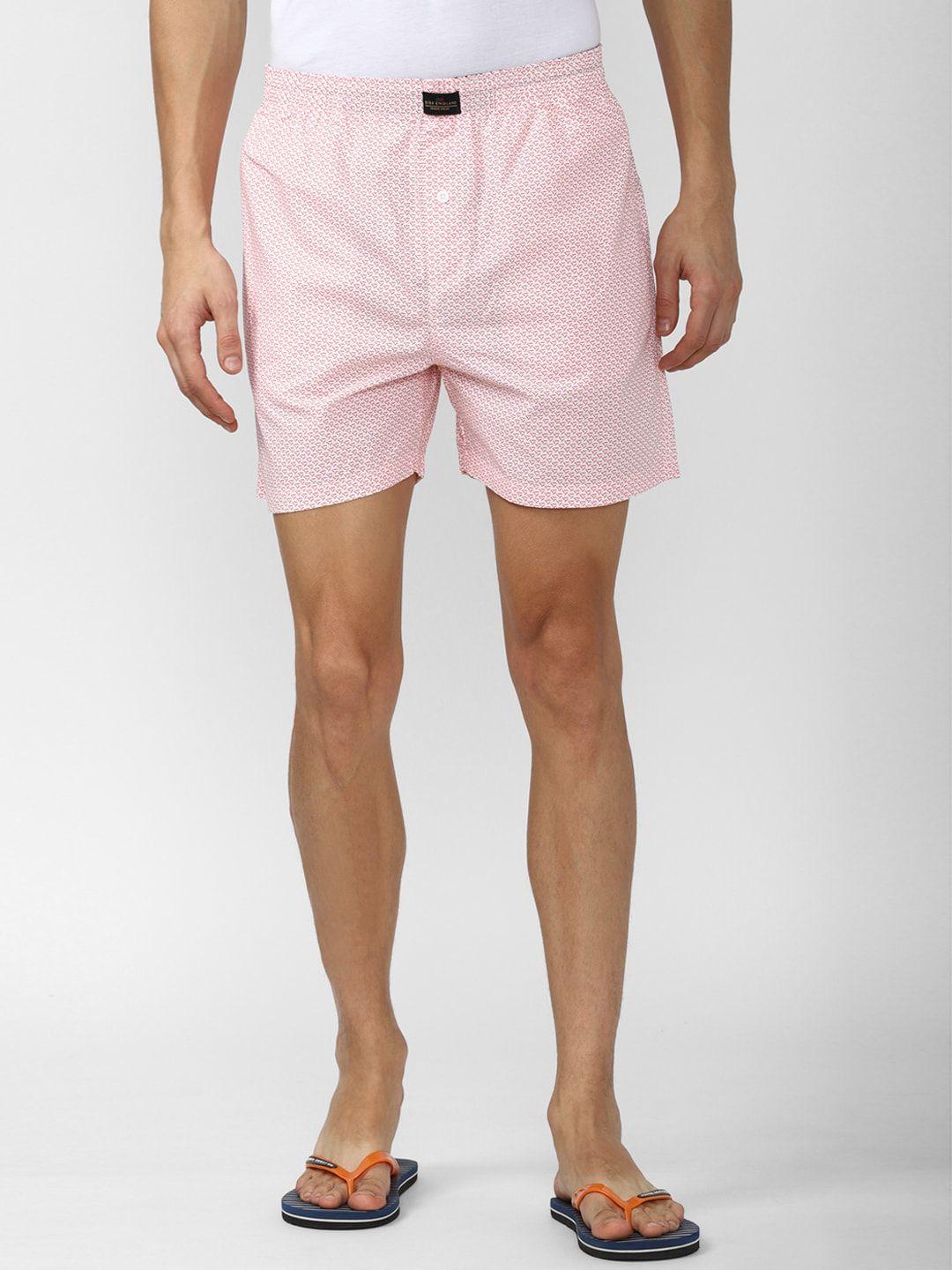 peter england men pink printed pure cotton boxers