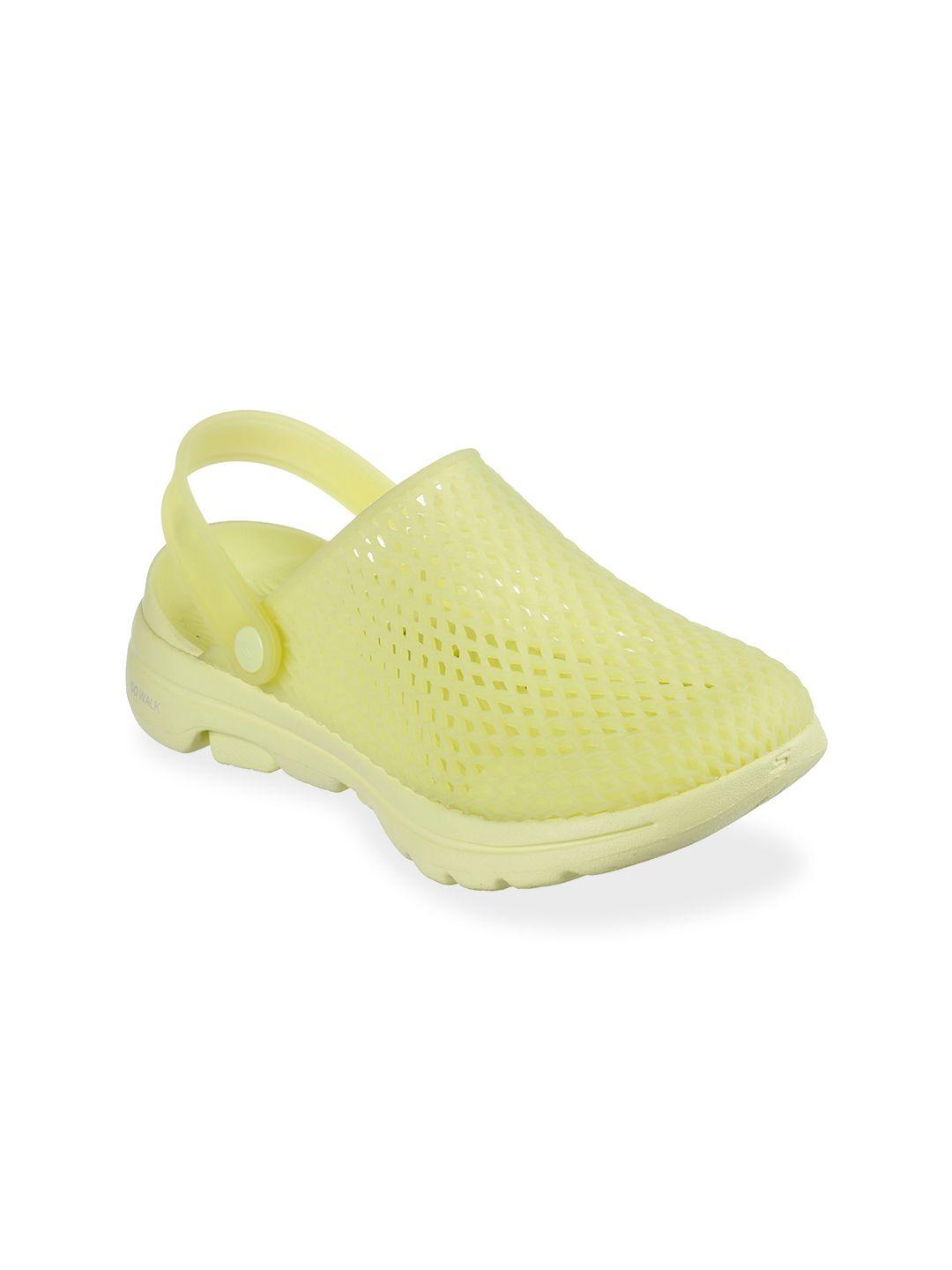 skechers women yellow solid clogs