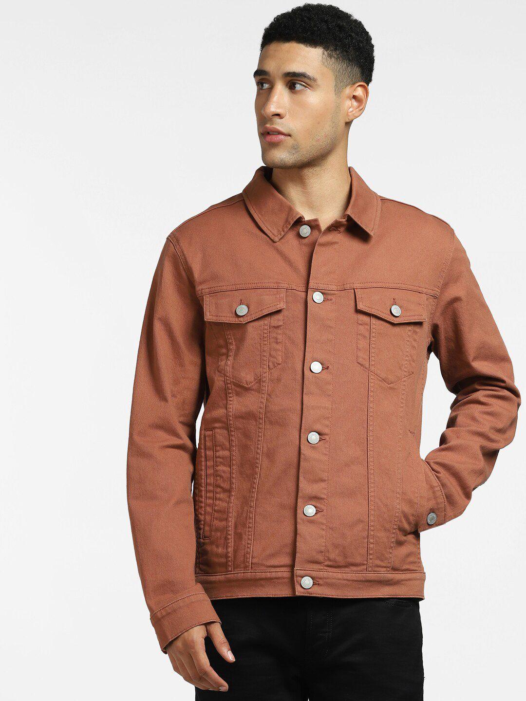 jack & jones men brown cotton tailored jacket