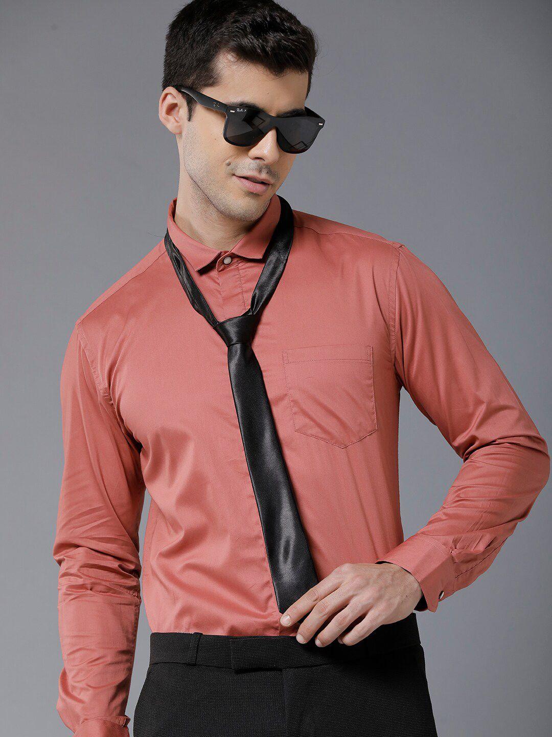 yovish men coral smart slim fit formal shirt