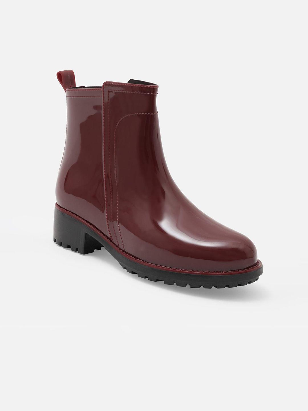 20dresses women maroon ankle length rain boots