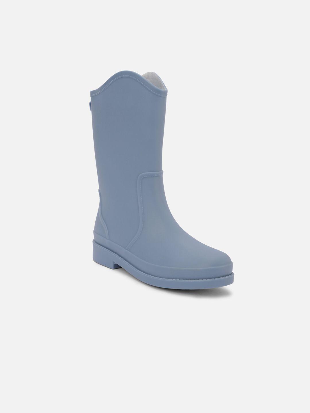 20dresses women blue mid calf length rain boots