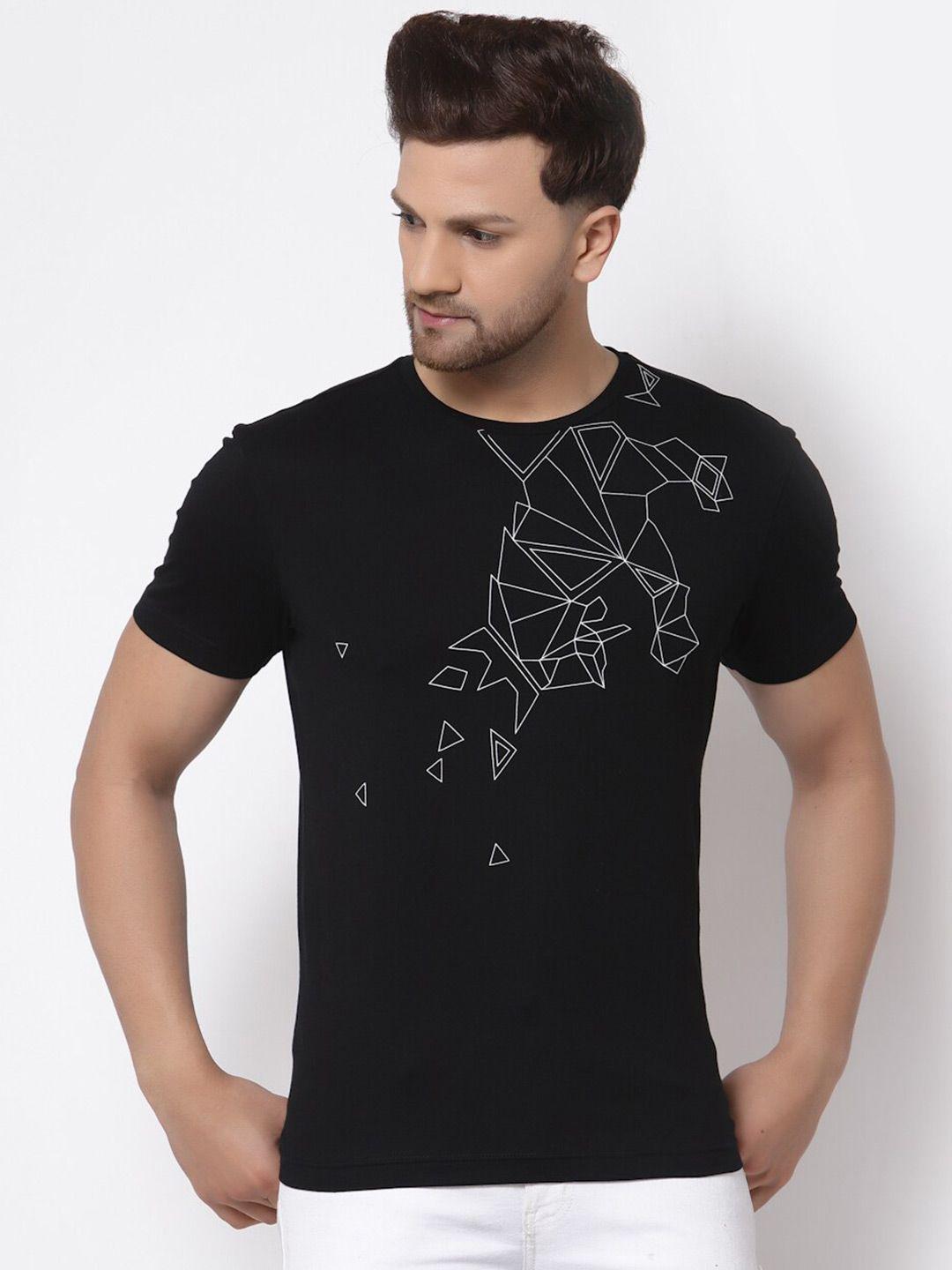 red tape men black printed t-shirt