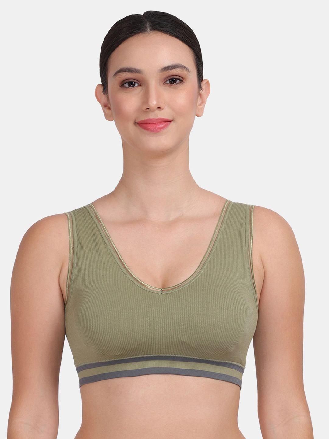 amour secret women green lightly removable padded sports bra