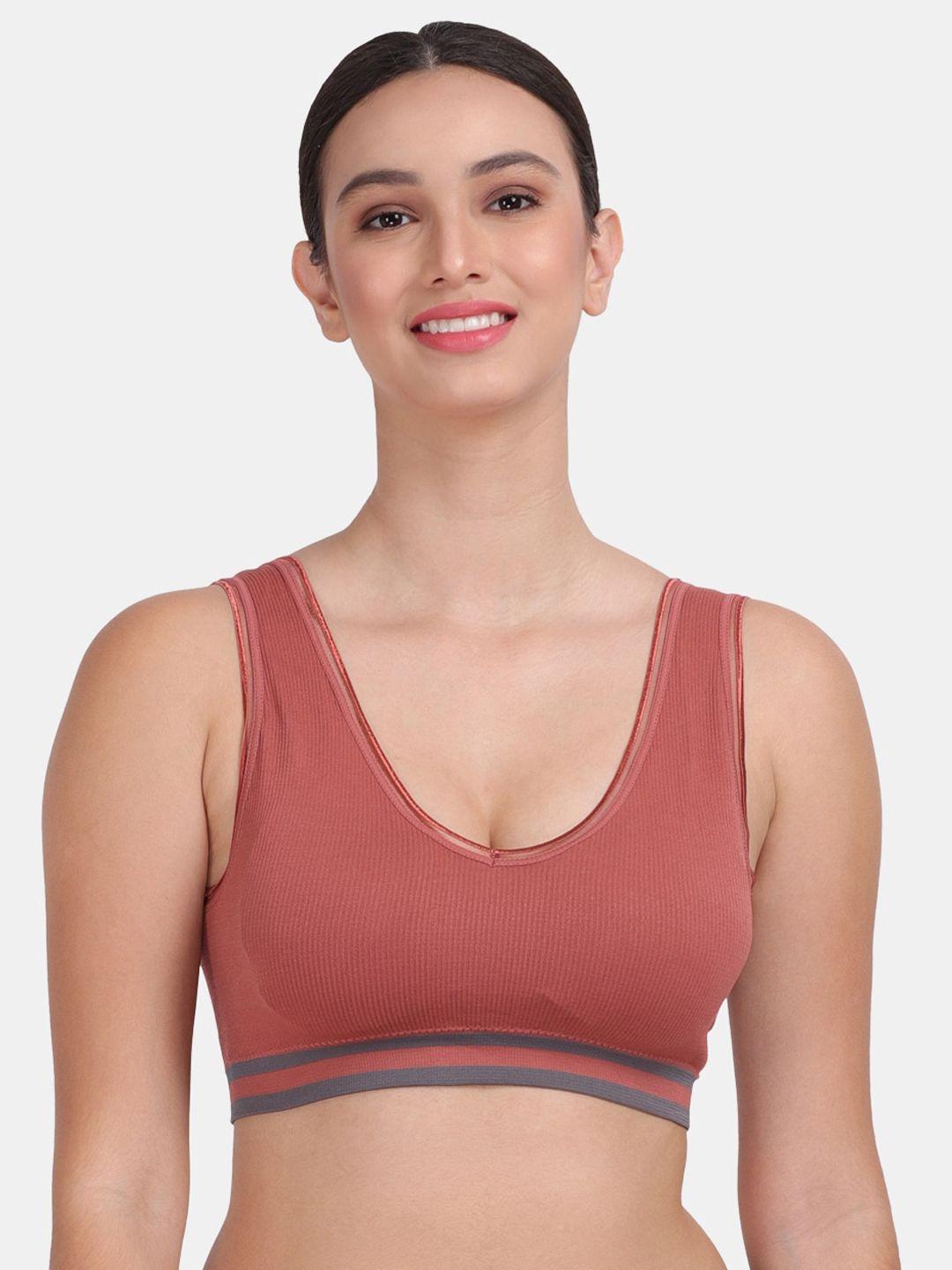 amour secret rust & grey  lightly padded sports  bra