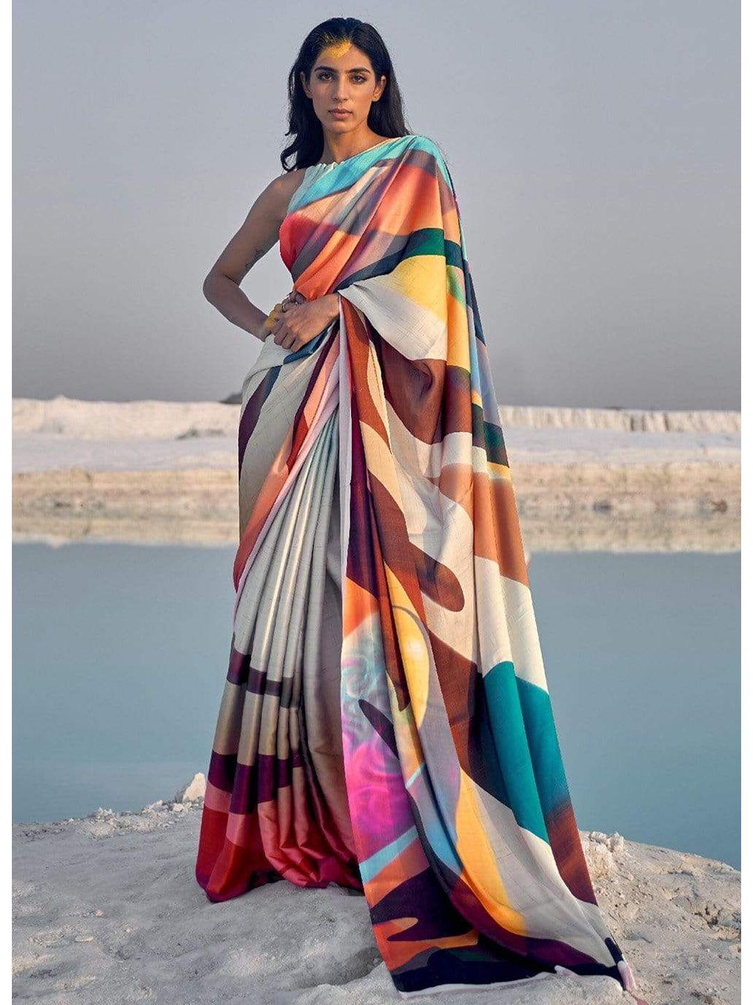 karagiri multicolor satin saree