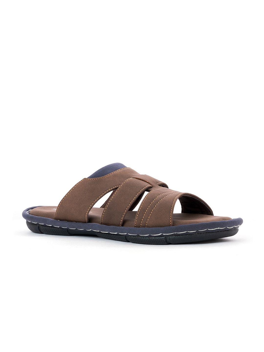 khadims men brown & blue comfort sandals