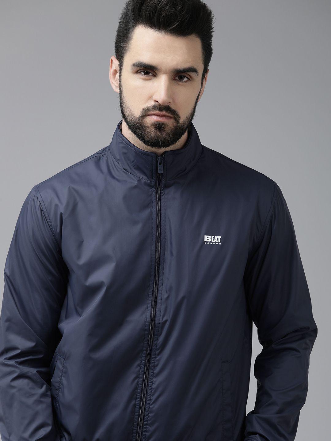 beat london by pepe jeans men blue bomber jacket