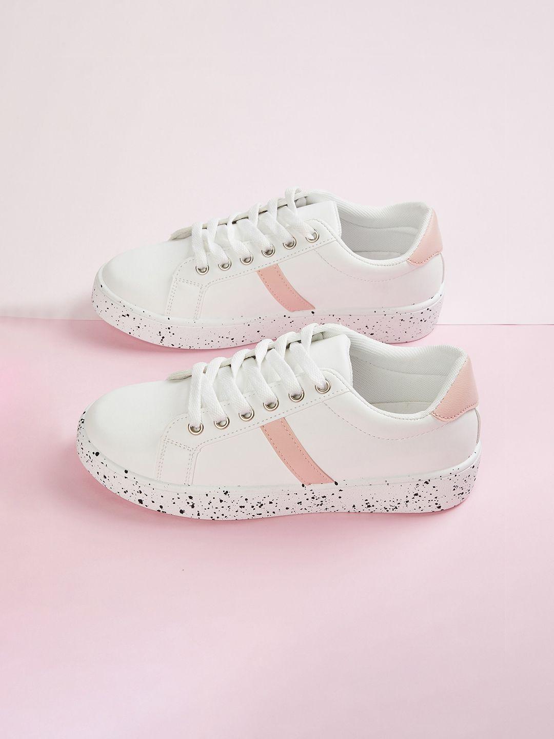 ginger by lifestyle women pink colourblocked sneakers