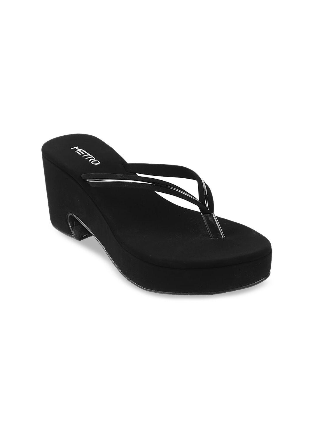 metro black wedge sandals