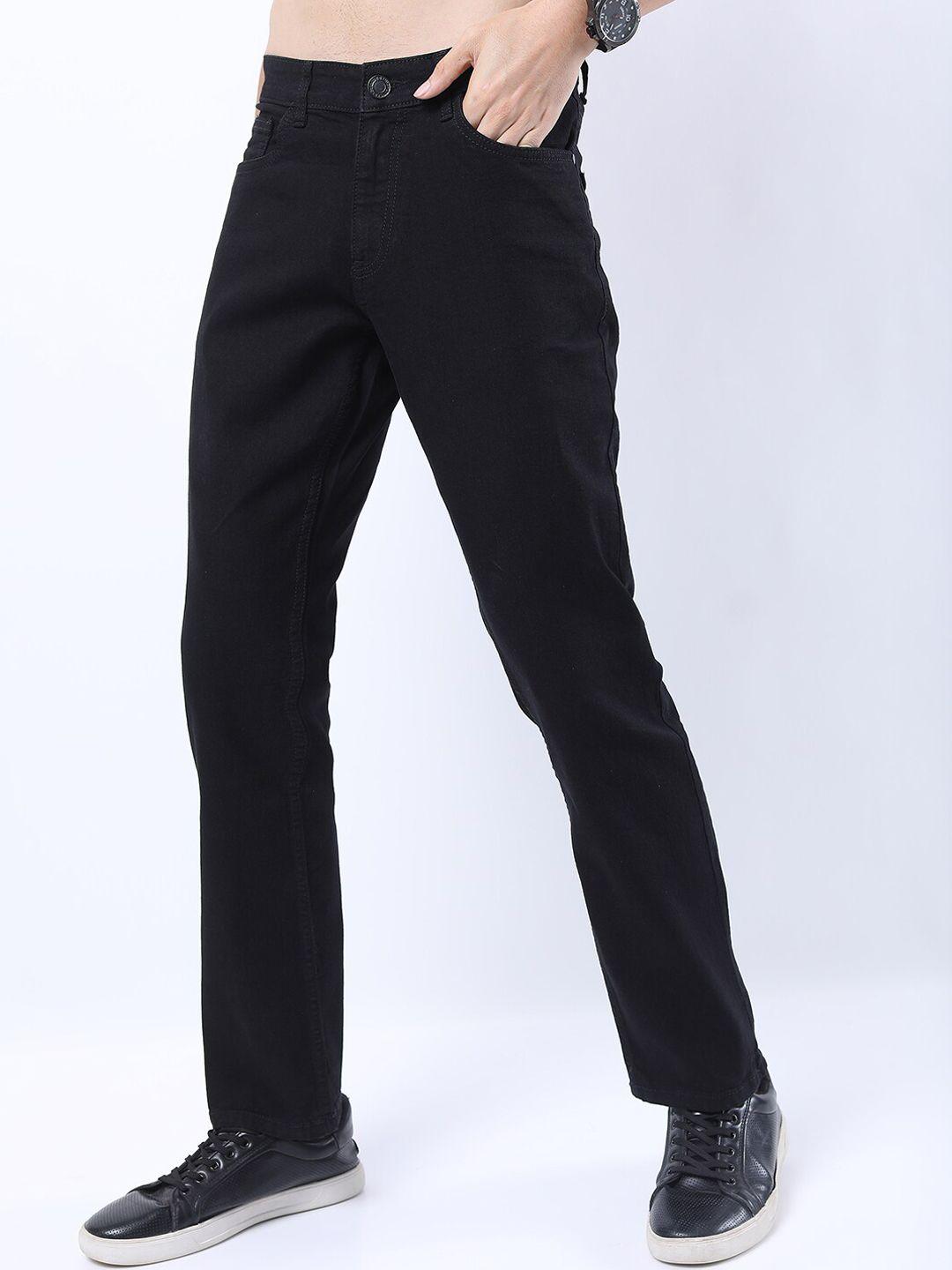 highlander men black straight fit stretchable jeans