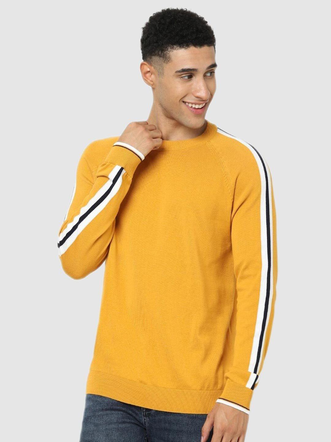 celio men yellow & white pullover